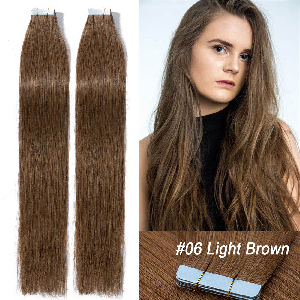 100% Human Hair Tape-In Extensions Full Head Body Wave & Straight Styles