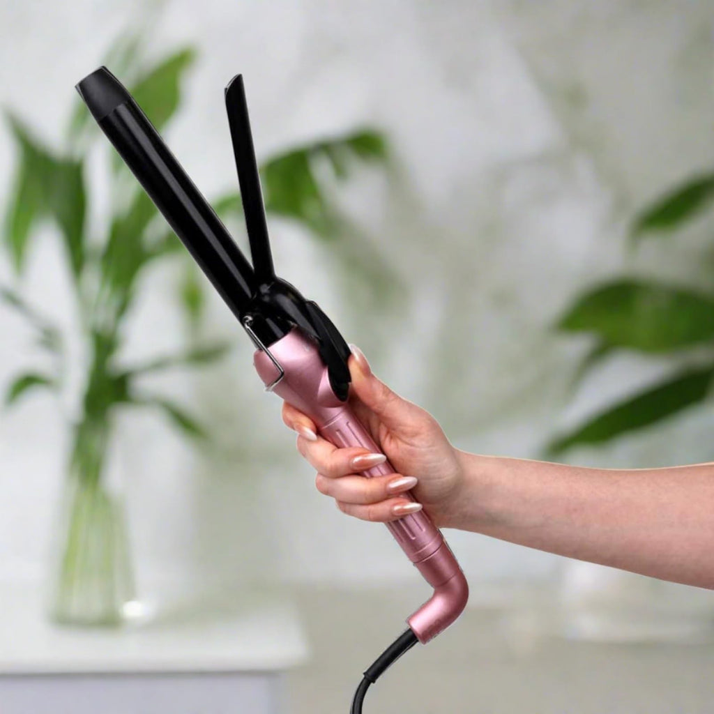 Salon-Quality Ionic Curling Iron for Frizz-Free Shine - Rose Gold, 1.5 lb