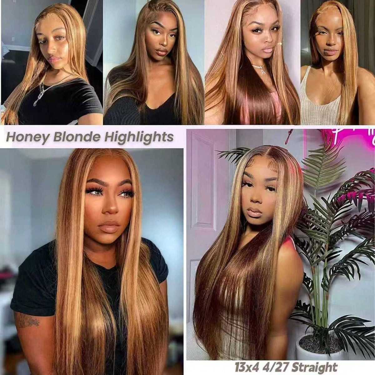 Transparent Lace Wig 13x4 Honey Blonde Human Hair Pre-Plucked Natural Hairline