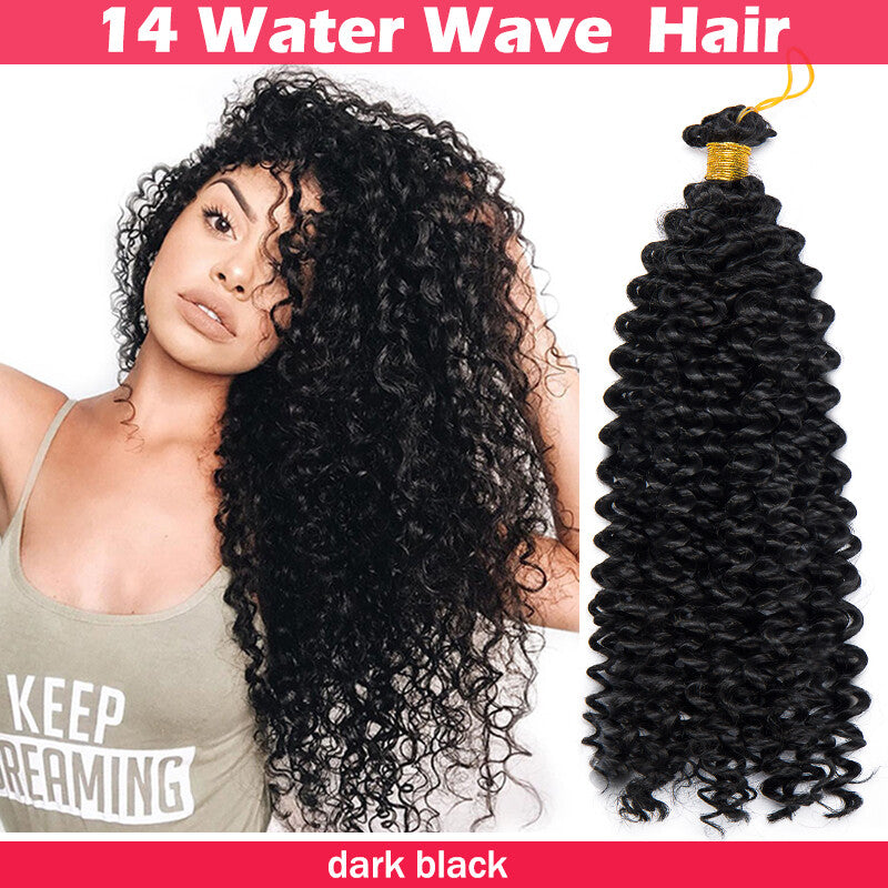 Long Boho Crochet Water Wave Braid Hair Extensions - Curly Synthetic Hair