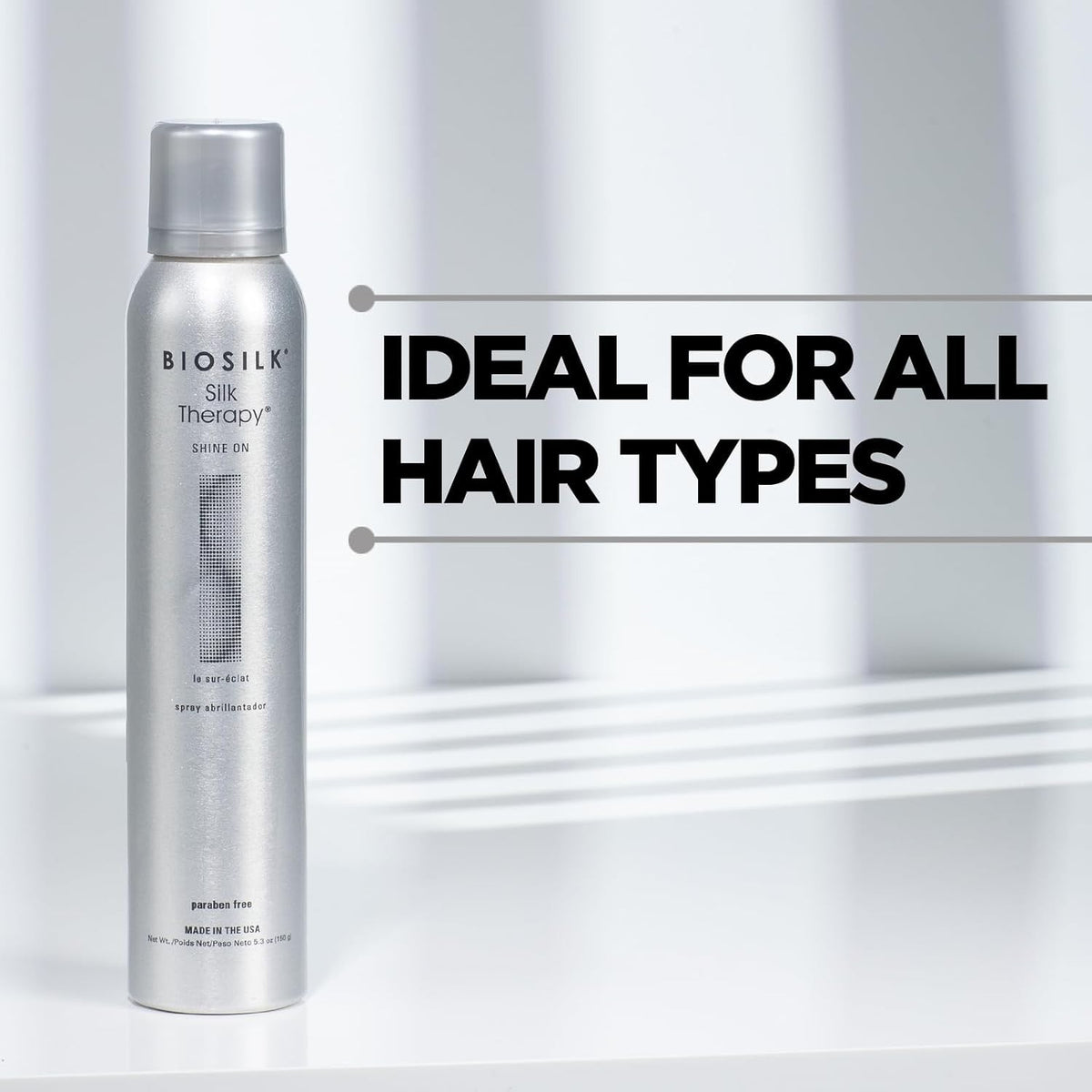 BioSilk Silk Therapy Shine On Hair Spray - Frizz Control, 5.3 Oz 2 Pack