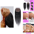 Virgin Human Hair Lace Closure 5x5 Straight 12 Inch Pre Plucked