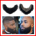 Realistic Afro Curl Beard & Mustache System for Black Men 12x3 Inch