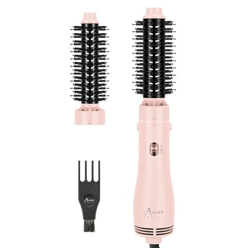 Pink 2-in-1 Blow Dryer Brush Set for Hair Styling and Volumizing