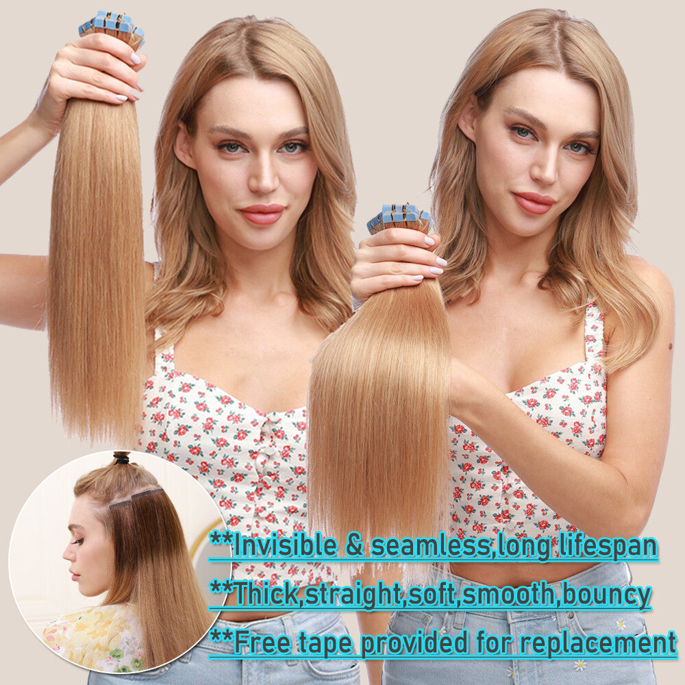 Tape In Hair Extensions Full Head Remy Human Hair Ombre Skin Weft