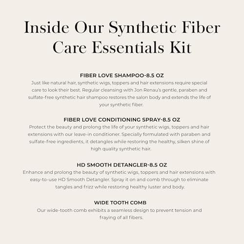 Synthetic Wig Care Kit with Shampoo, Leave-In Conditioner, Detangler Spray & Comb