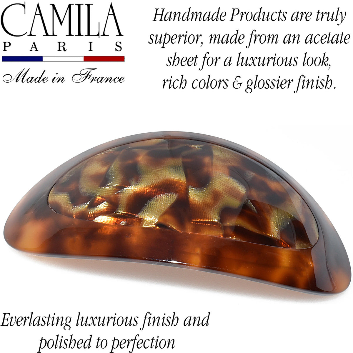 Oval Dual-Tone Handmade Hair Barrette for Women - Secure, Elegant Hair Accessory