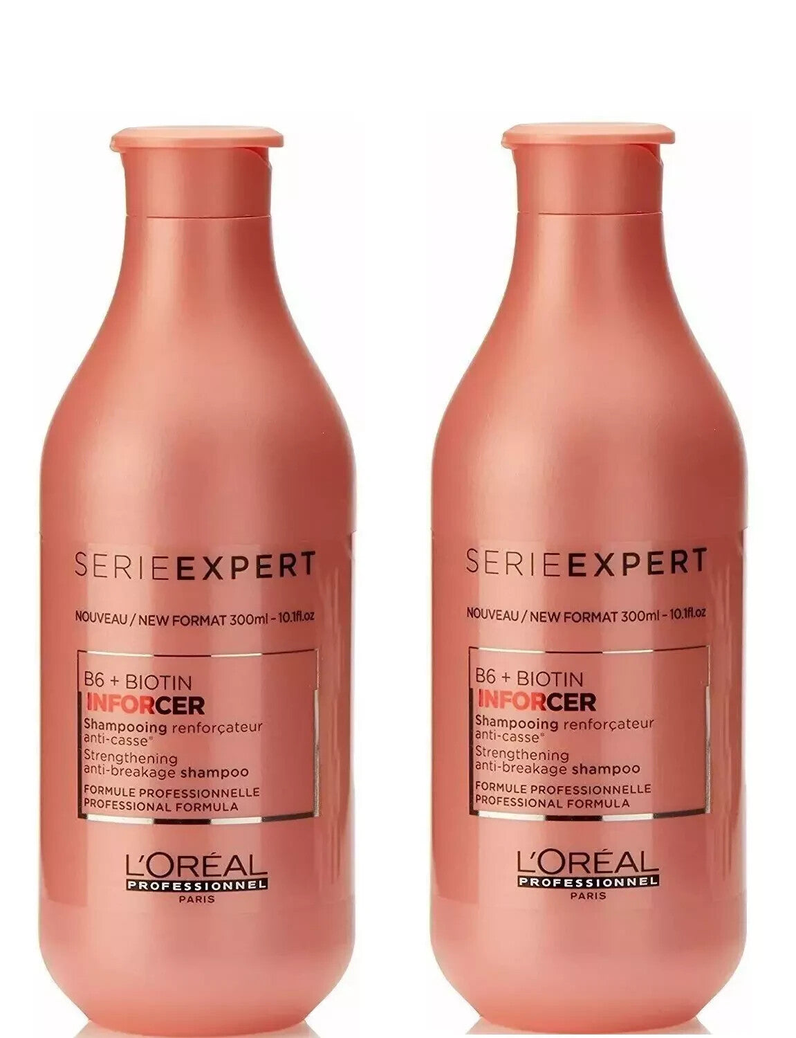 L'Oréal Inforcer Shampoo Pack of 2 - Strengthening Hair Care for Weak & Fragile Hair