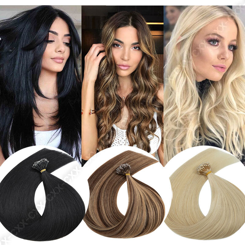 Nano Ring Hair Extensions for Micro Loop Beads - Full Head Blonde Human Hair