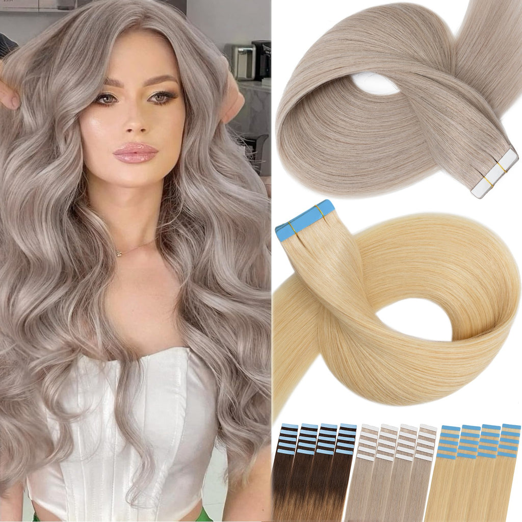 Tape in Hair Extensions 100% Remy Human Hair Balayage Ombre Long & Thick