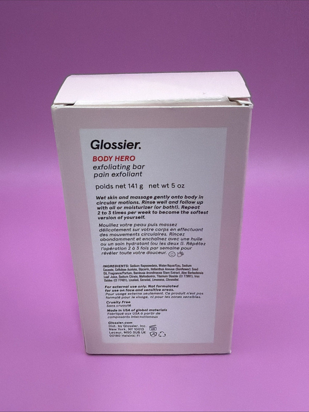Glossier Body Hero Exfoliating Bar 5 Oz - Gentle Skin Exfoliant