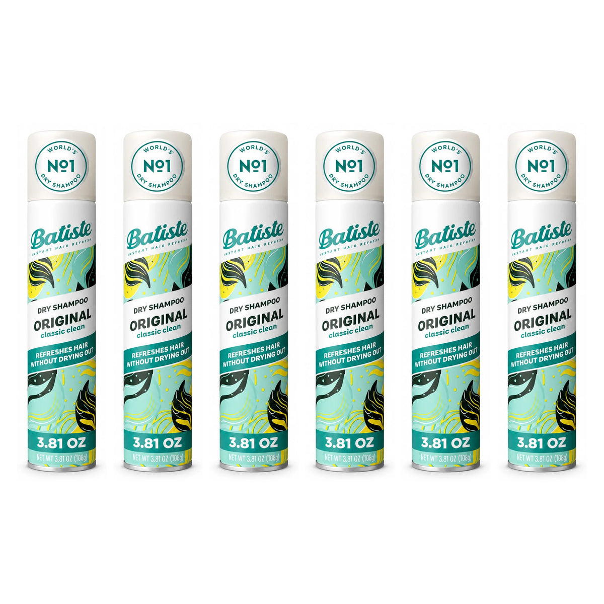 Dry Shampoo Spray - Original Classic Clean, Unisex Hair Refresh, Pack of 6