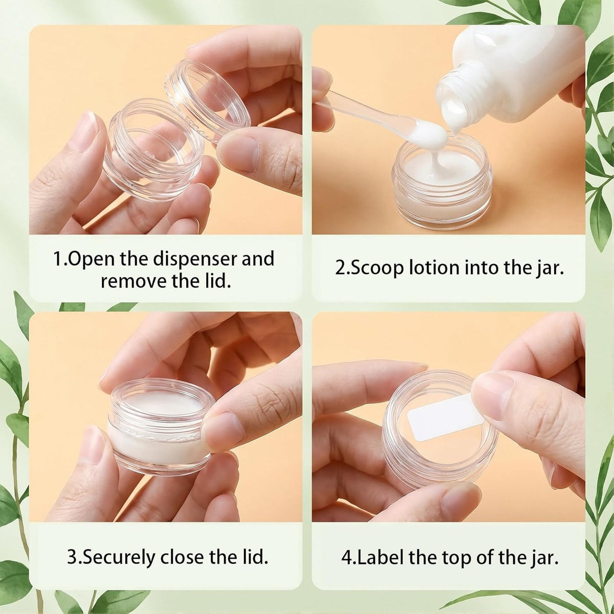 10 Pack 3G Clear Plastic Cosmetic Sample Jars - Travel Makeup & Skincare Containers