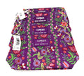 Clinique Rifle Paper Co. Makeup Bag with Floral Print - Purple, Set of 4