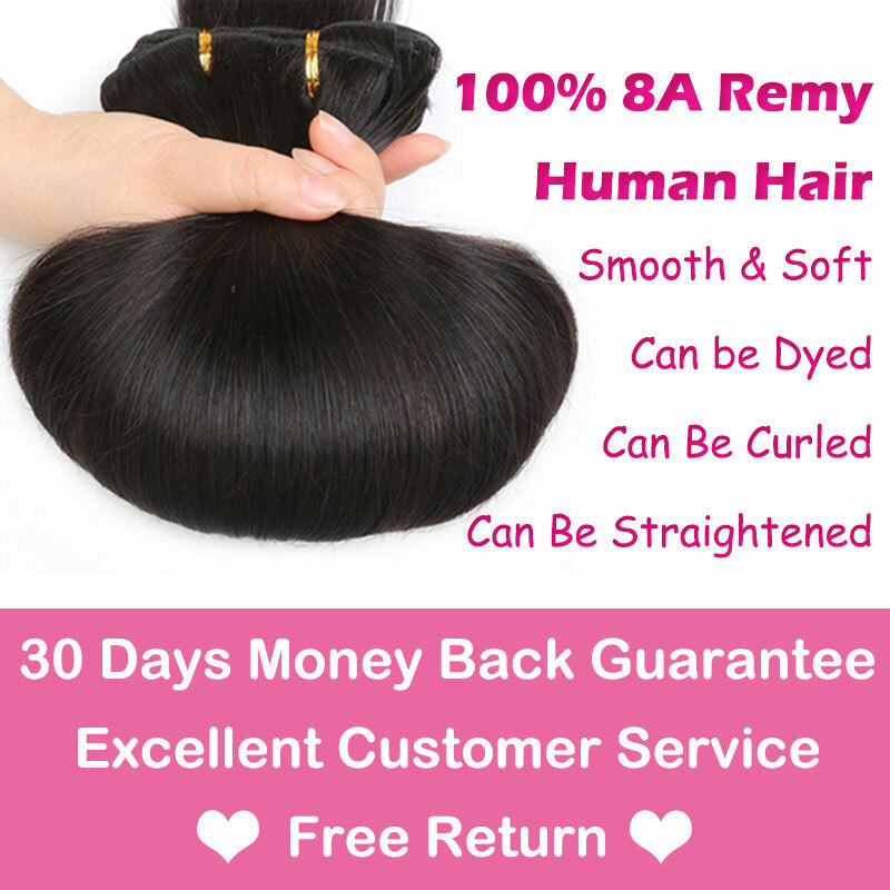 Clip-in Remy Human Hair Extensions Full Head - One Piece, Multiple Colors & Lengths