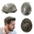 Men's Human Hair Toupee Injection Skin System Brown #7 8x10in Center Crown