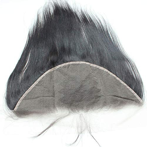Brazilian Human Hair Lace Frontal 14-Inch Straight 1B Natural Black
