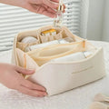 Large PU Leather Makeup Bag Travel Organizer with Zipper - Multiple Colors