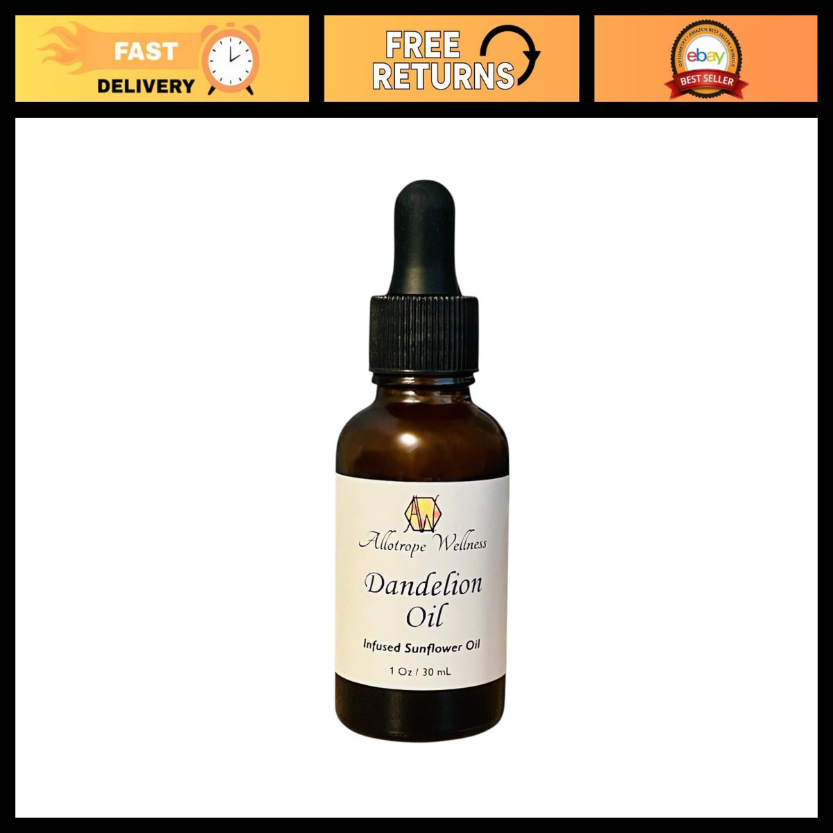 Natural Dandelion Oil for Hair & Skin Care Moisturizer - 1 Oz