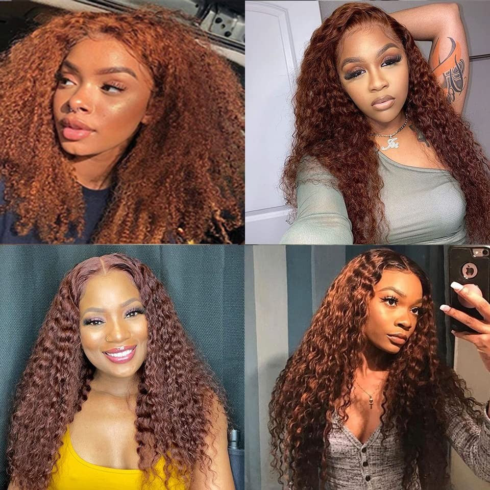 18-22 Inch Water Wave Human Hair Bundles - 3 Pack, Unprocessed Remy Brown