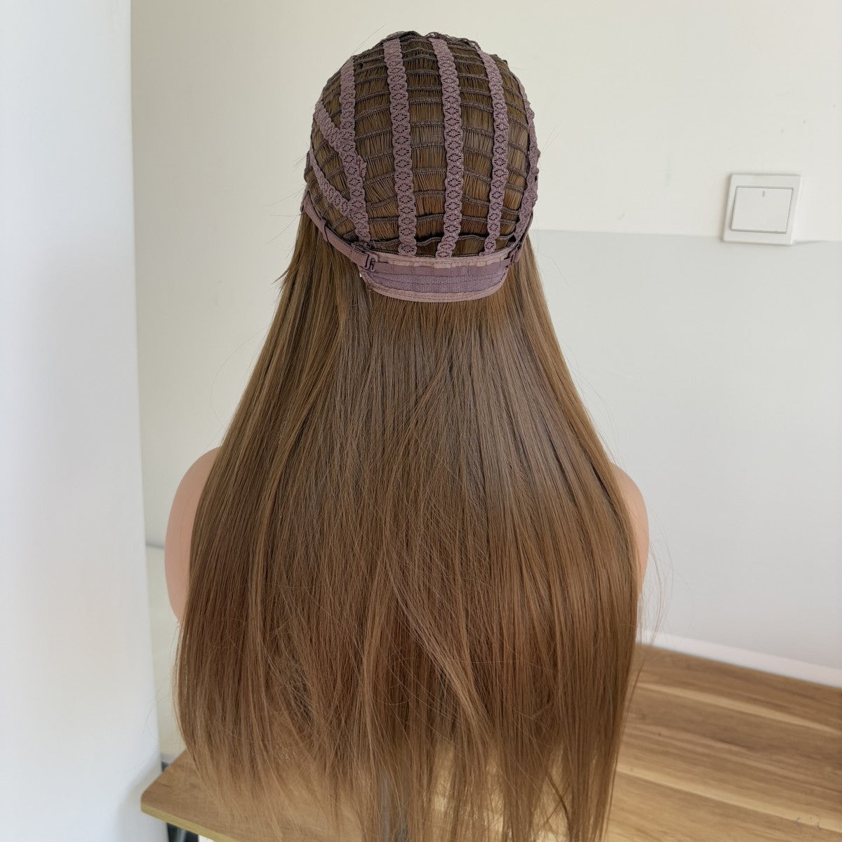 Women Brown Long Straight Synthetic Wig with Bangs for Cosplay and Party
