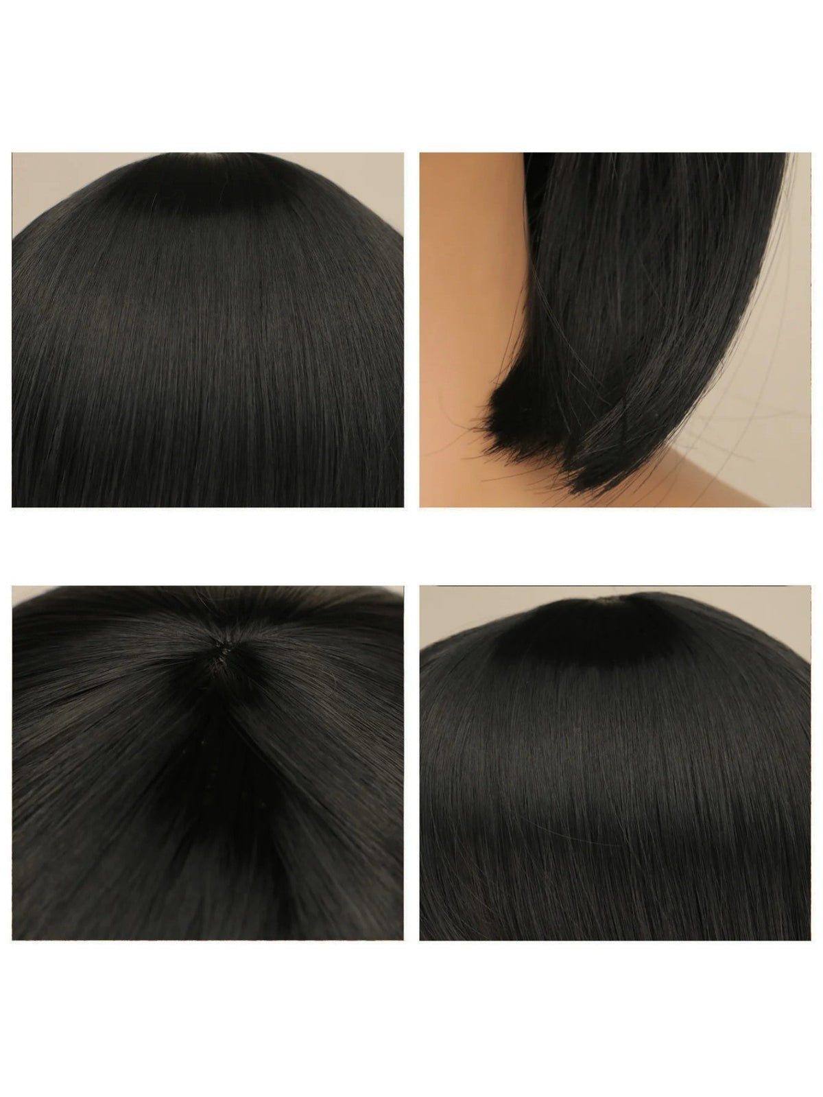 12-Inch Short Bob Wigs for Women and Girls - Straight Synthetic Hair, Heat-Resistant, Natural Black & Brown