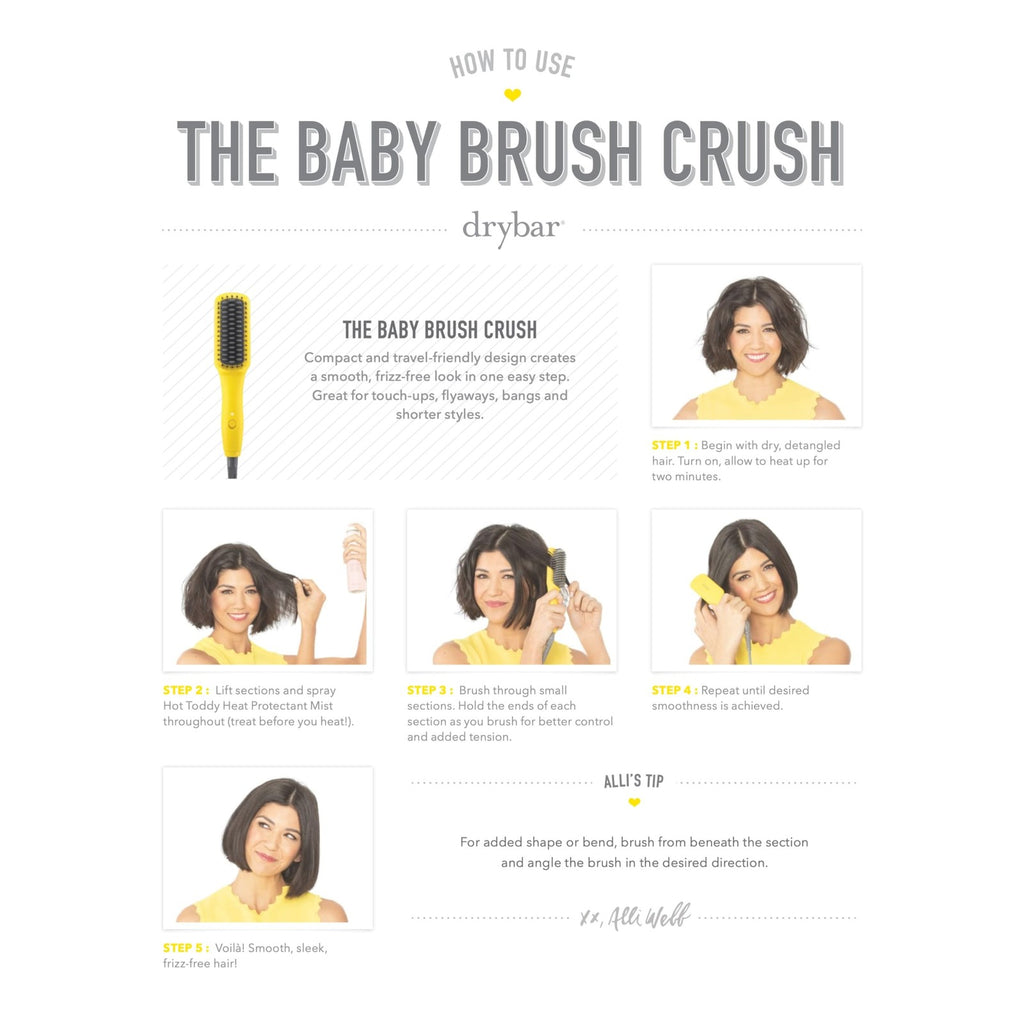 Mini Heated Straightening Brush for Travel - Frizz-Free Hair Styling