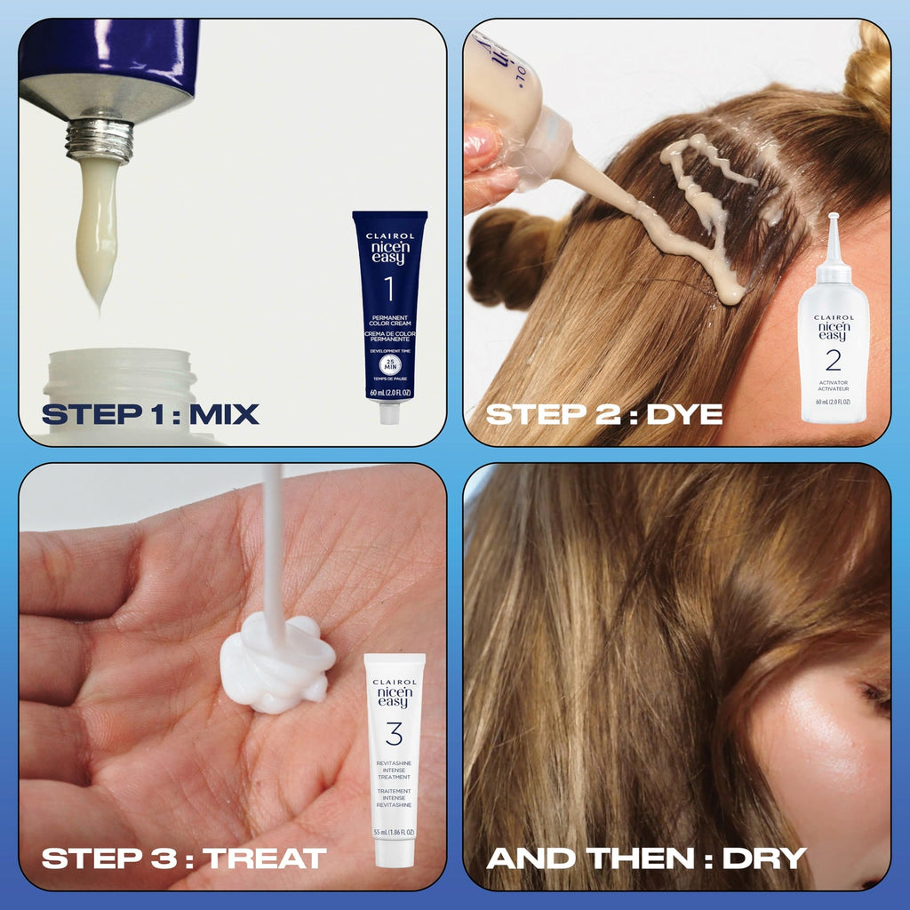 Hair Color Kit - Permanent Medium Golden Blonde with Highlights & Treatment