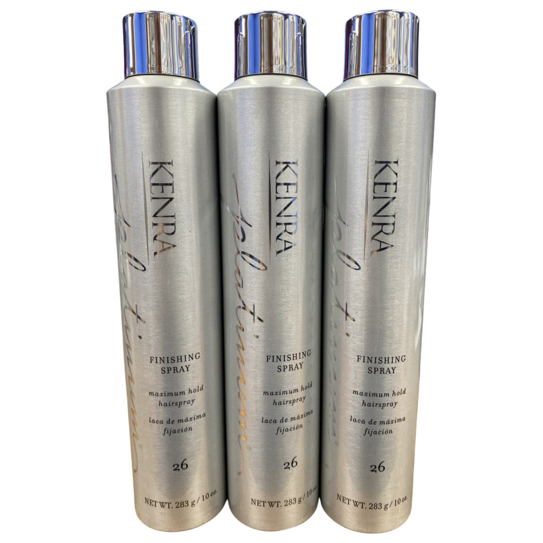 Kenra Platinum Finishing Spray #26 Maximum Hold Hair Spray 10 oz Pack of 3