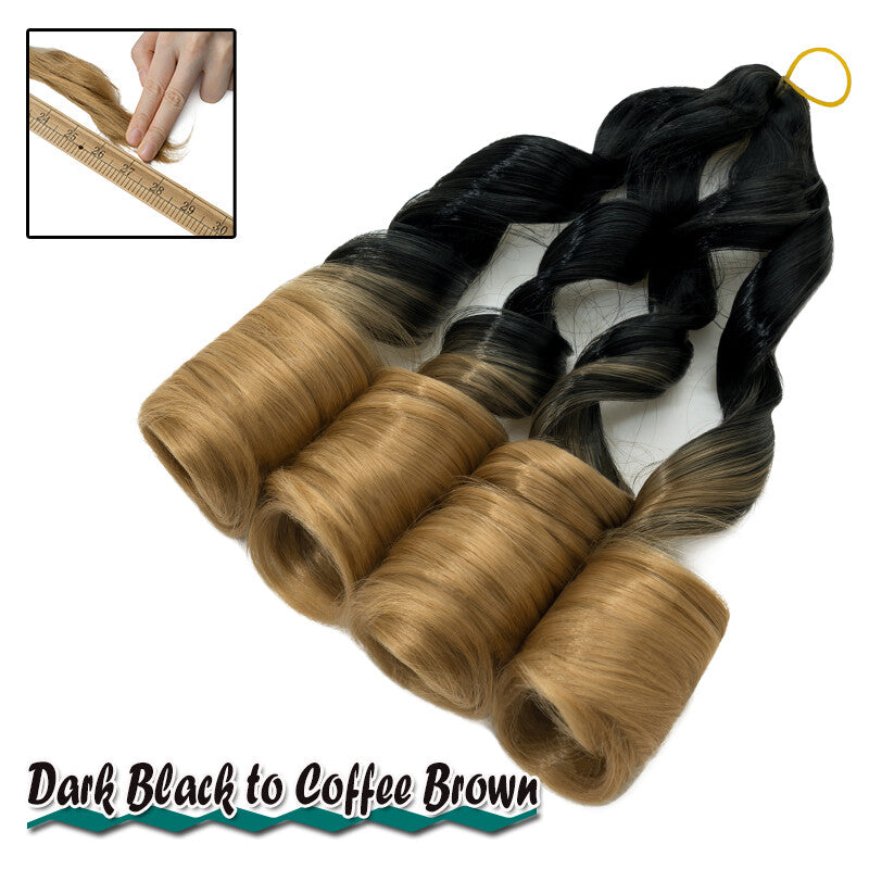French Curl Braids Hair Extensions Pre-Stretched Synthetic 24 Inch