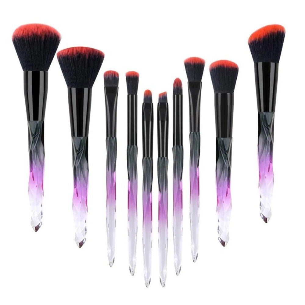 10-Piece Synthetic Makeup Brush Set for Face & Eyes - Soft & Durable