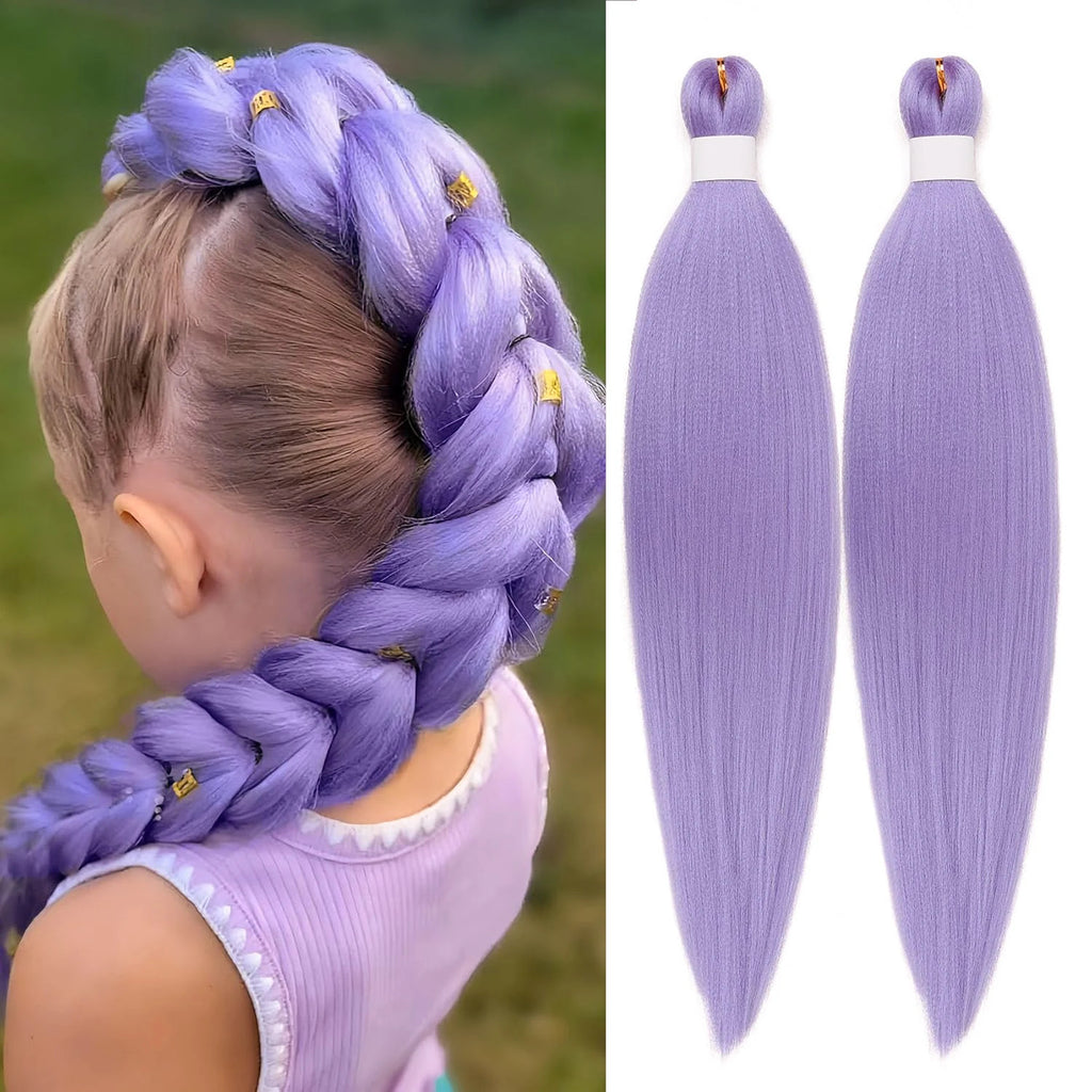 Pre-Stretched Colorful Synthetic Braiding Hair Extensions for Women