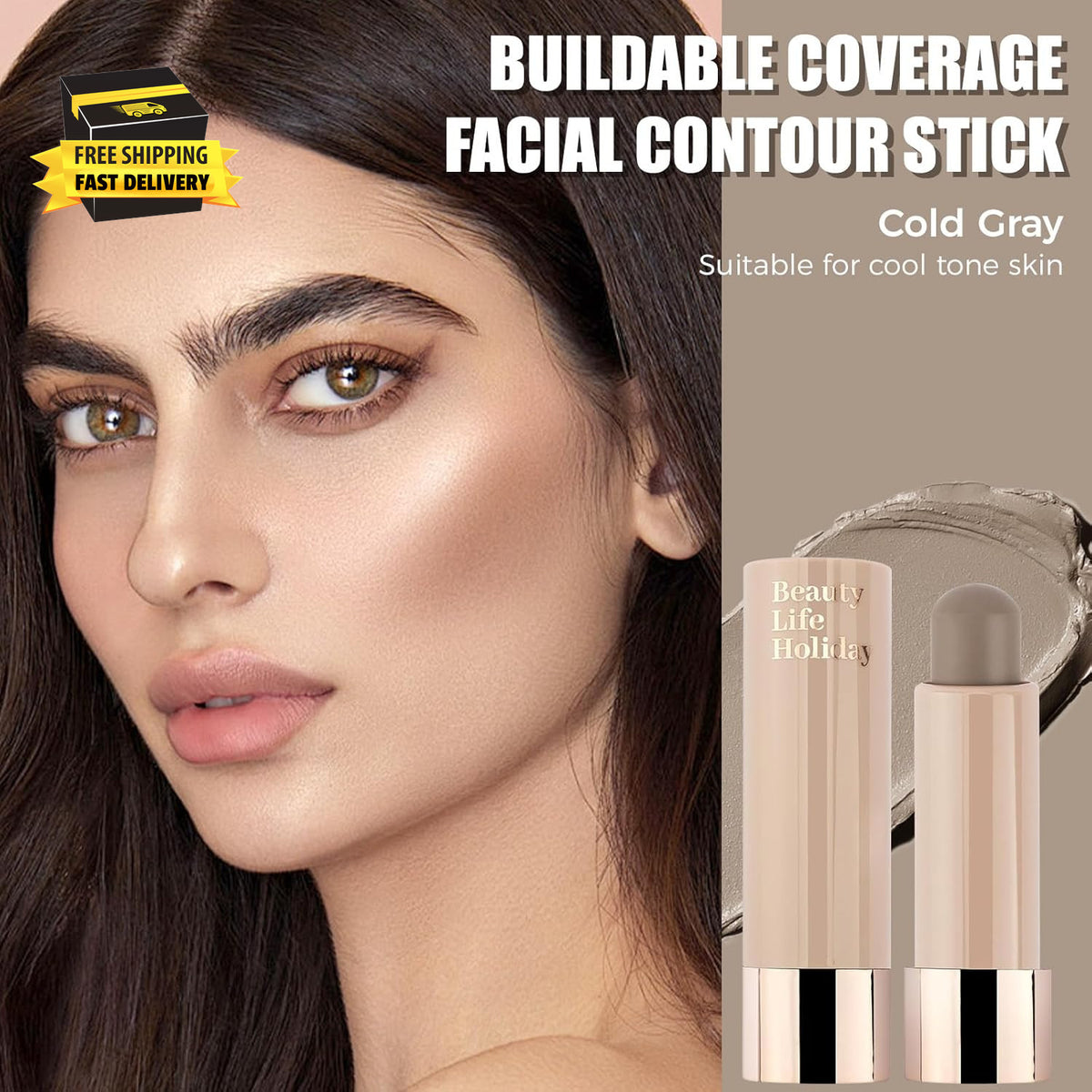 Cool Toned Cream Contour Stick for Natural Makeup & Sculpting