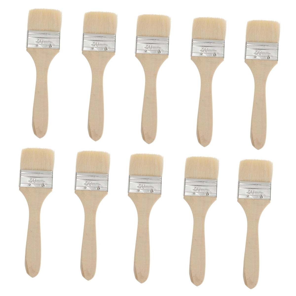 10-Piece Paint & Chip Brushes Set with Wooden Handles & Hybrid Bristles