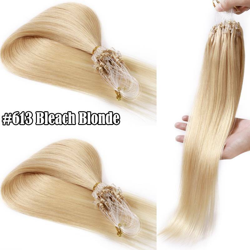 Human Hair Extensions Micro Loop Nano Beads Full Head - Multiple Colors & Lengths