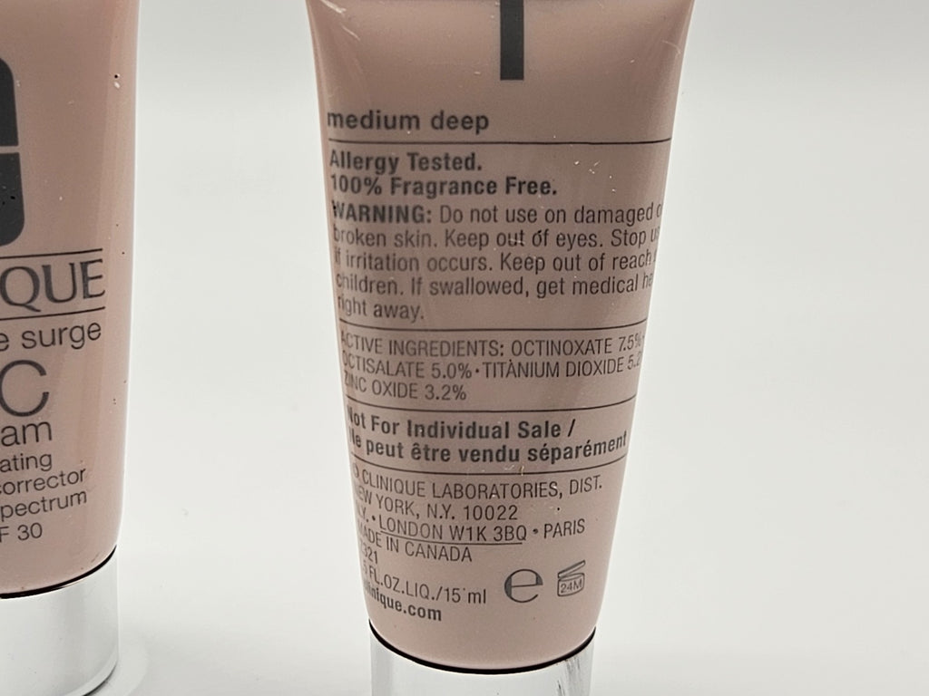 Clinique Moisture Surge CC Cream SPF 30 - Medium Deep, 0.5 oz (3-Pack)