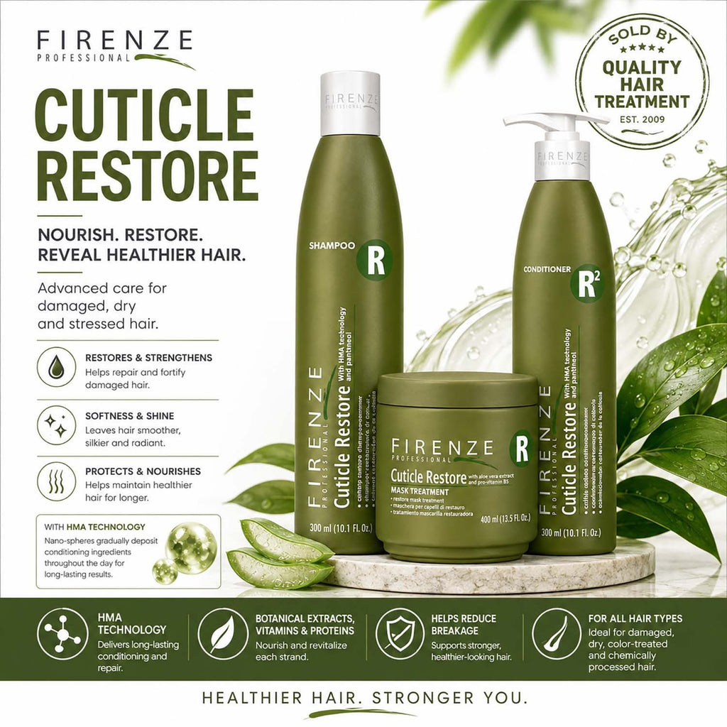 Firenze Professional Hair Care Set - Shampoo, Conditioner & Mask for Damaged Hair