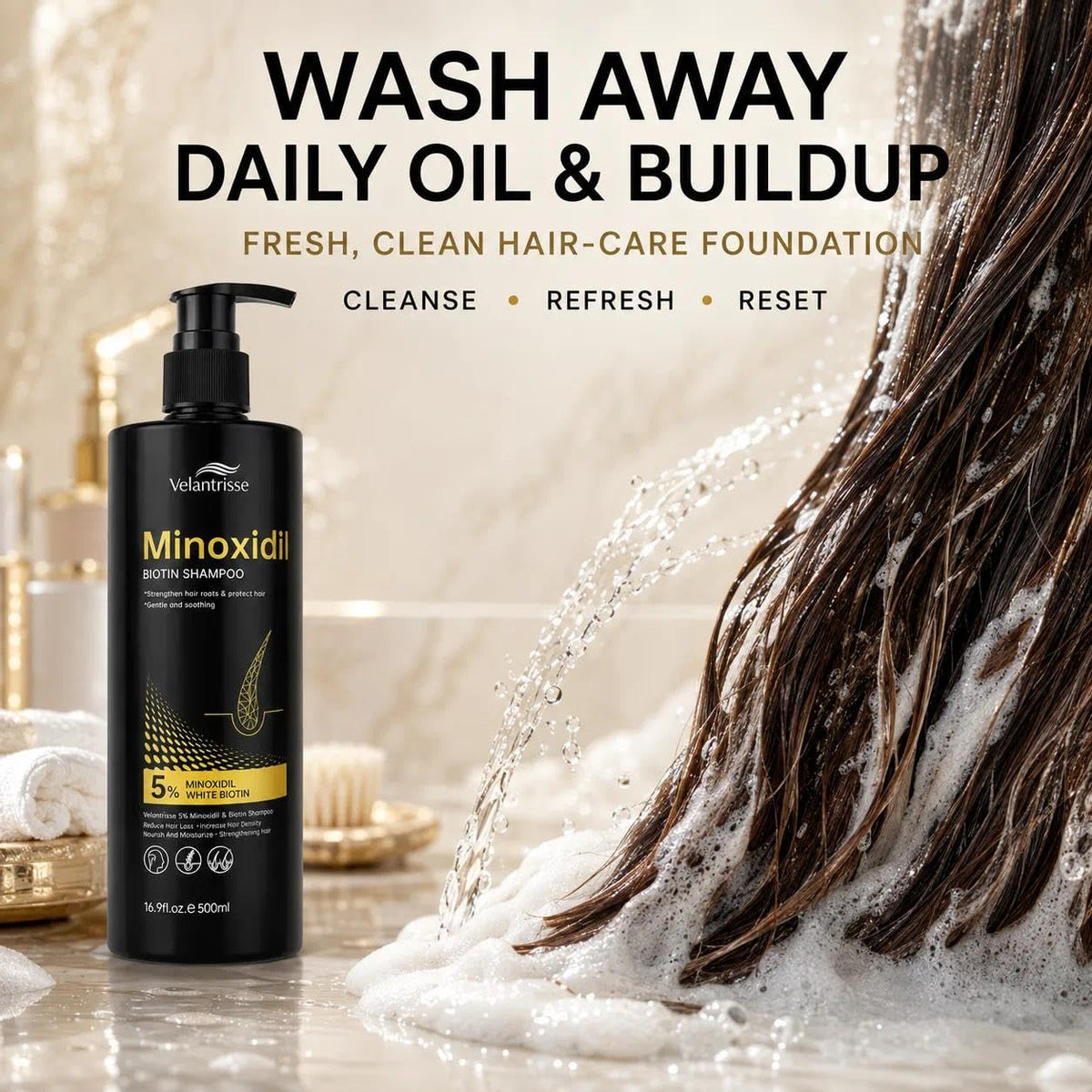 Hair Growth Shampoo with Minoxidil & Biotin for Thinning Hair - 16.9 fl oz