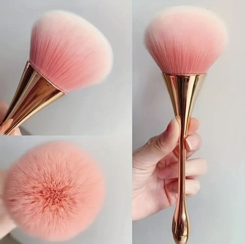 Fan Makeup Brush Rose Gold Soft Wool Fiber Highlight Blush Powder Tool