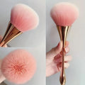 Fan Makeup Brush Rose Gold Soft Wool Fiber Highlight Blush Powder Tool