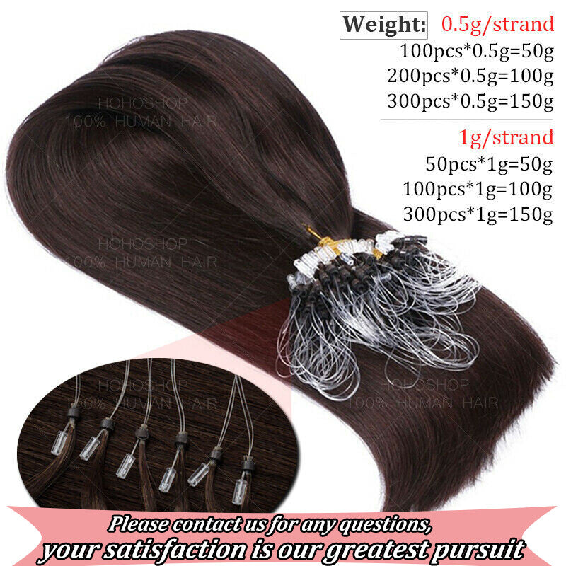 Micro Loop Hair Extensions - Remy Human Hair Beads & Links, Multiple Lengths & Colors