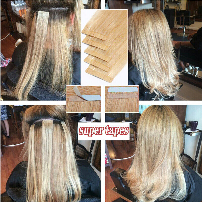 Premium Russian Remy Tape-In Hair Extensions Full Head - Thick & Natural