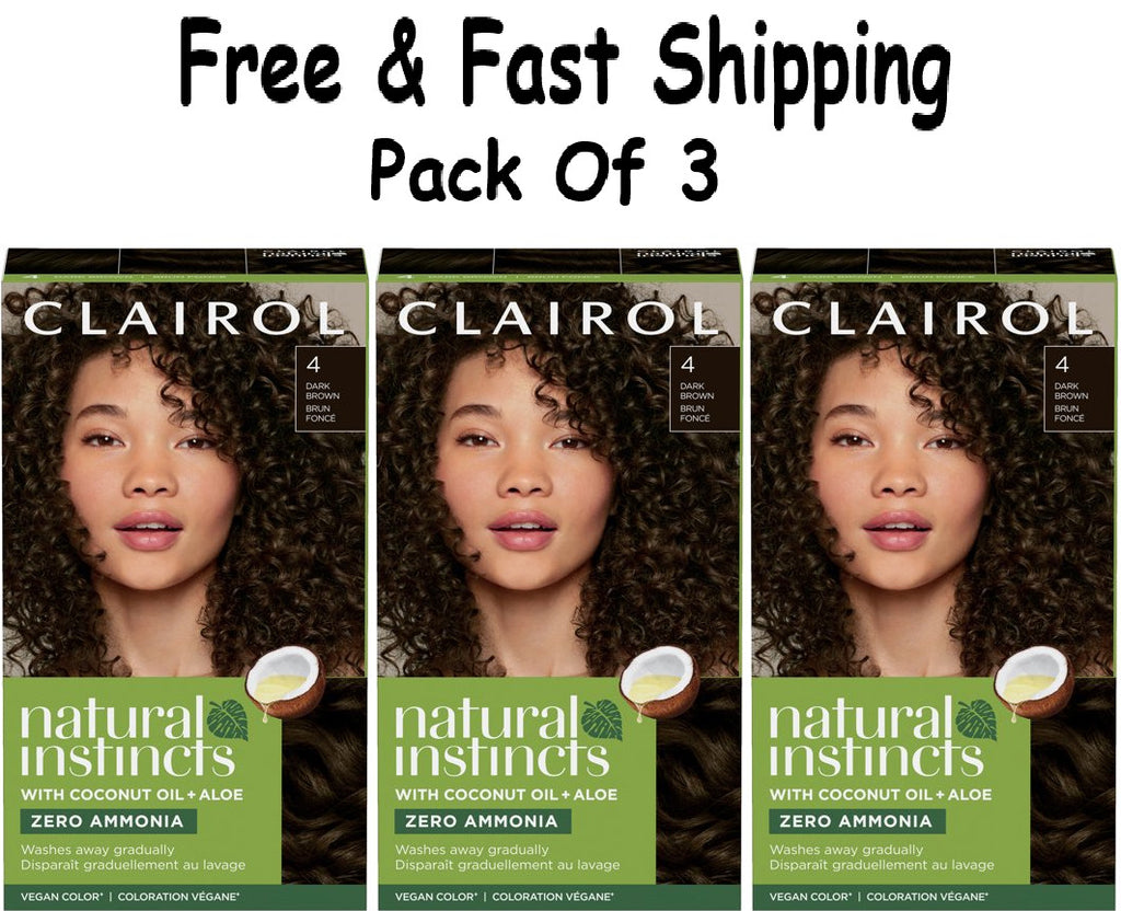 Clairol Natural Instincts Semi-Permanent Hair Dye Dark Brown 3-Pack
