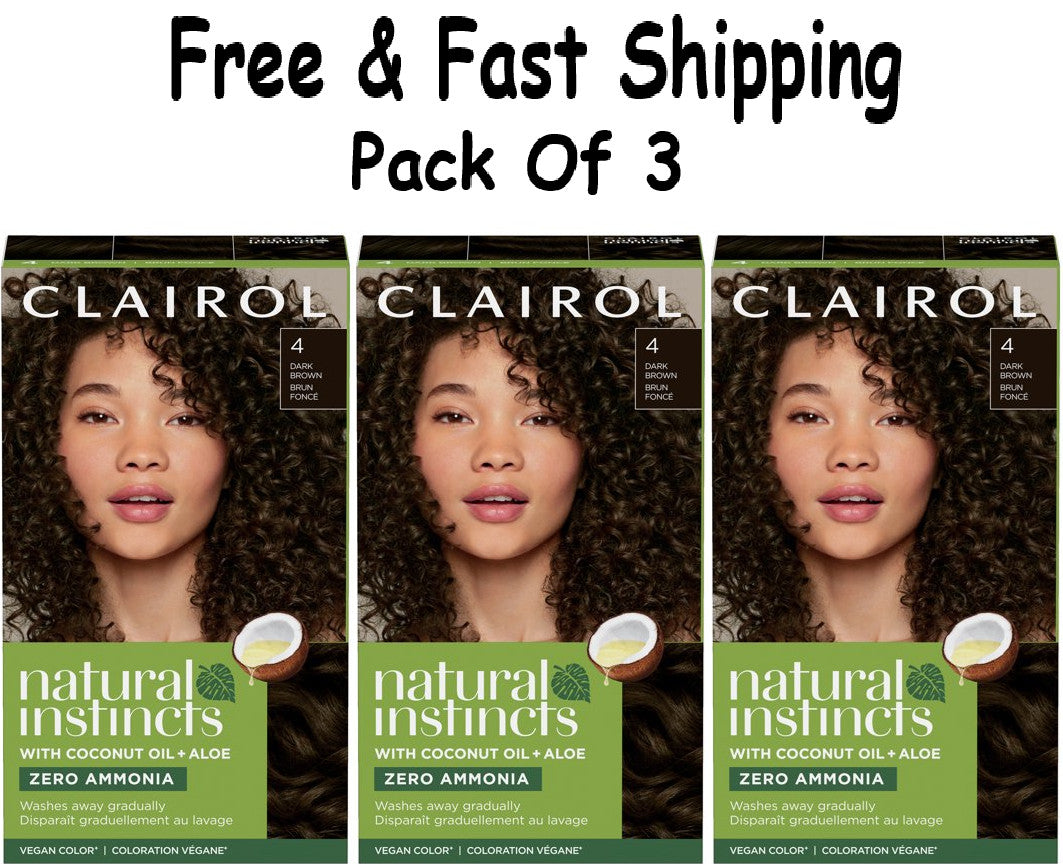 Clairol Natural Instincts Semi-Permanent Hair Dye Dark Brown 3-Pack