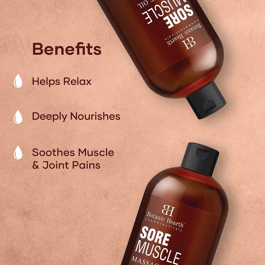 Muscle & Joint Relief Massage Oil - Hydrating Essential Oil Blend, 8.7 Fl Oz