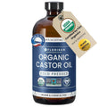 Organic Castor Oil 16oz Glass Bottle - Pure Cold Pressed Skin & Hair Care