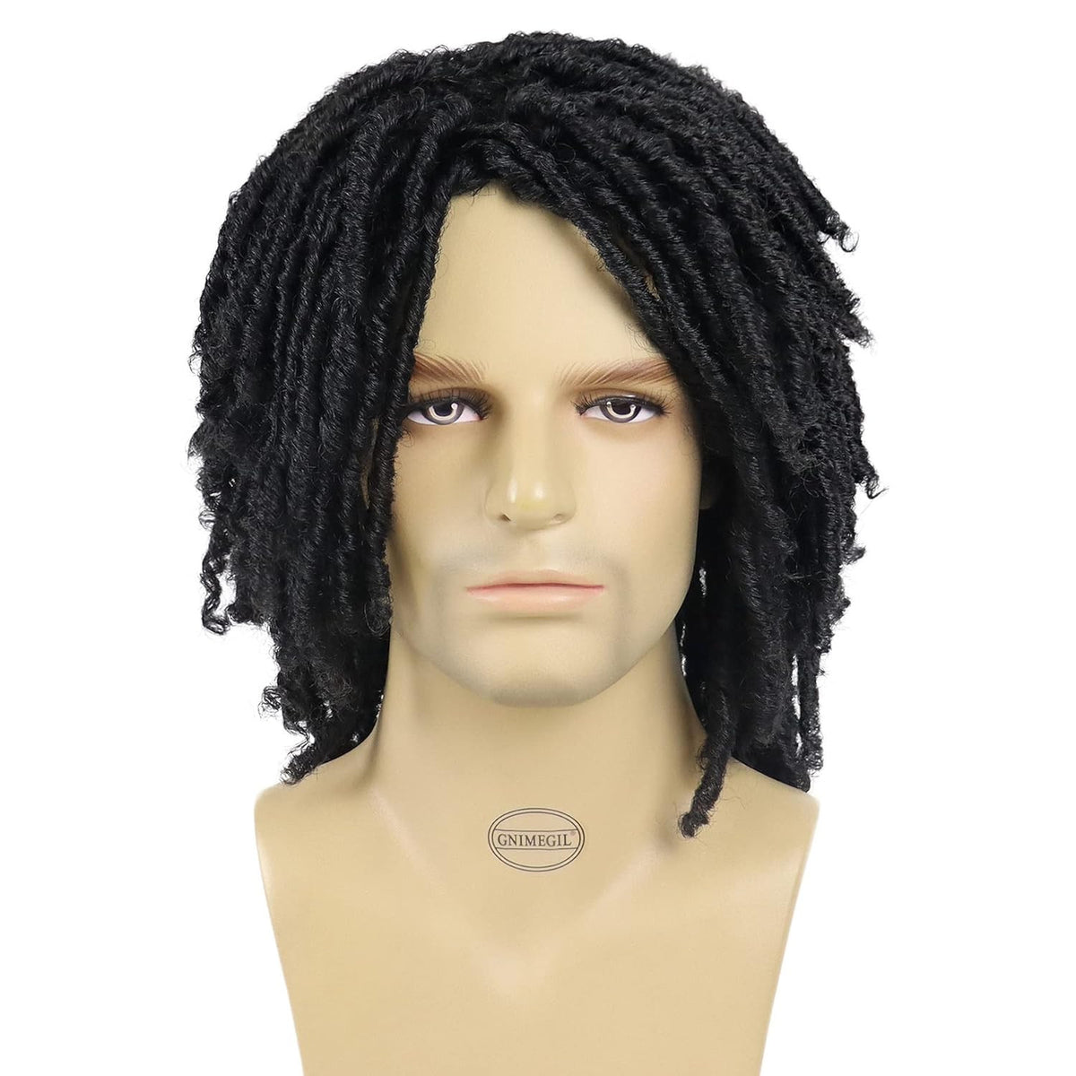 Men's Short Braided Wigs Afro Bob Dreadlocks Twist Hair for Men & Drag Queens