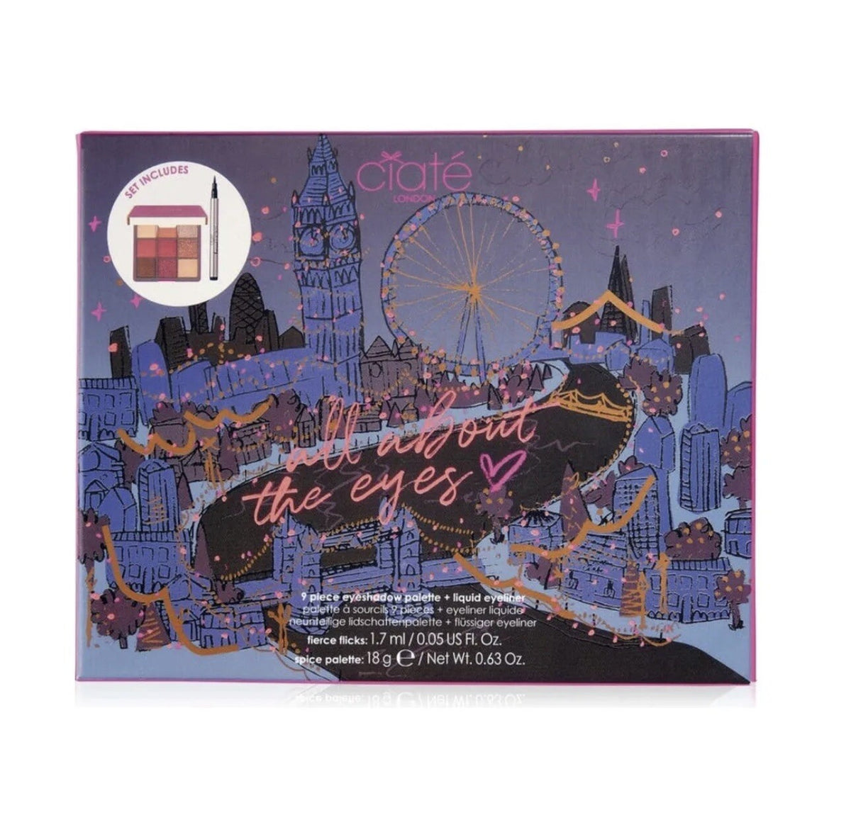 Ciaté All About The Eyes Eyeshadow Palette & Eyeliner Kit - Holiday Limited Edition