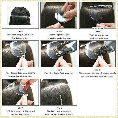 Pre-Glued U Shape Keratin Hair Extensions - Medium Brown #4, 22 Inches