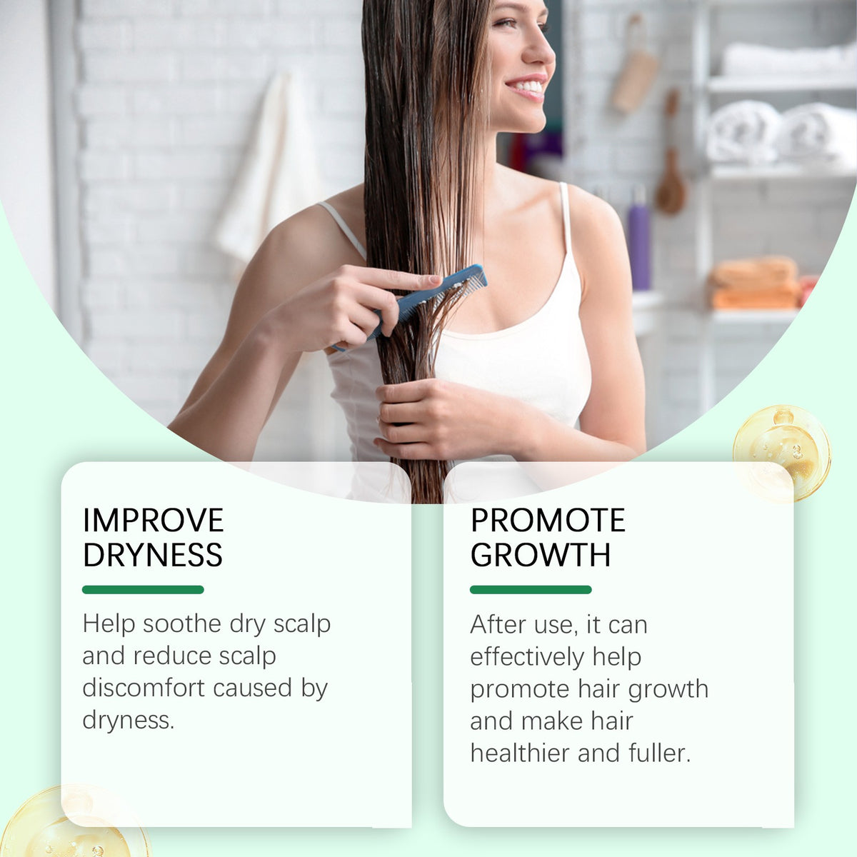 Herbal Hair Oil with Coconut & Vitamin E for Dry Damaged Hair - Nourishing Scalp Treatment